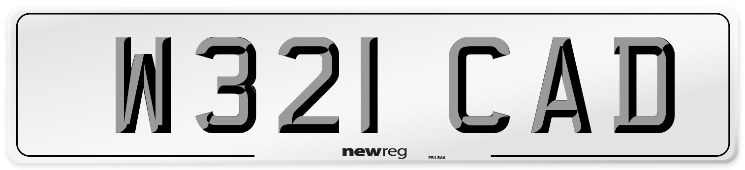 W321 CAD Number Plate from New Reg